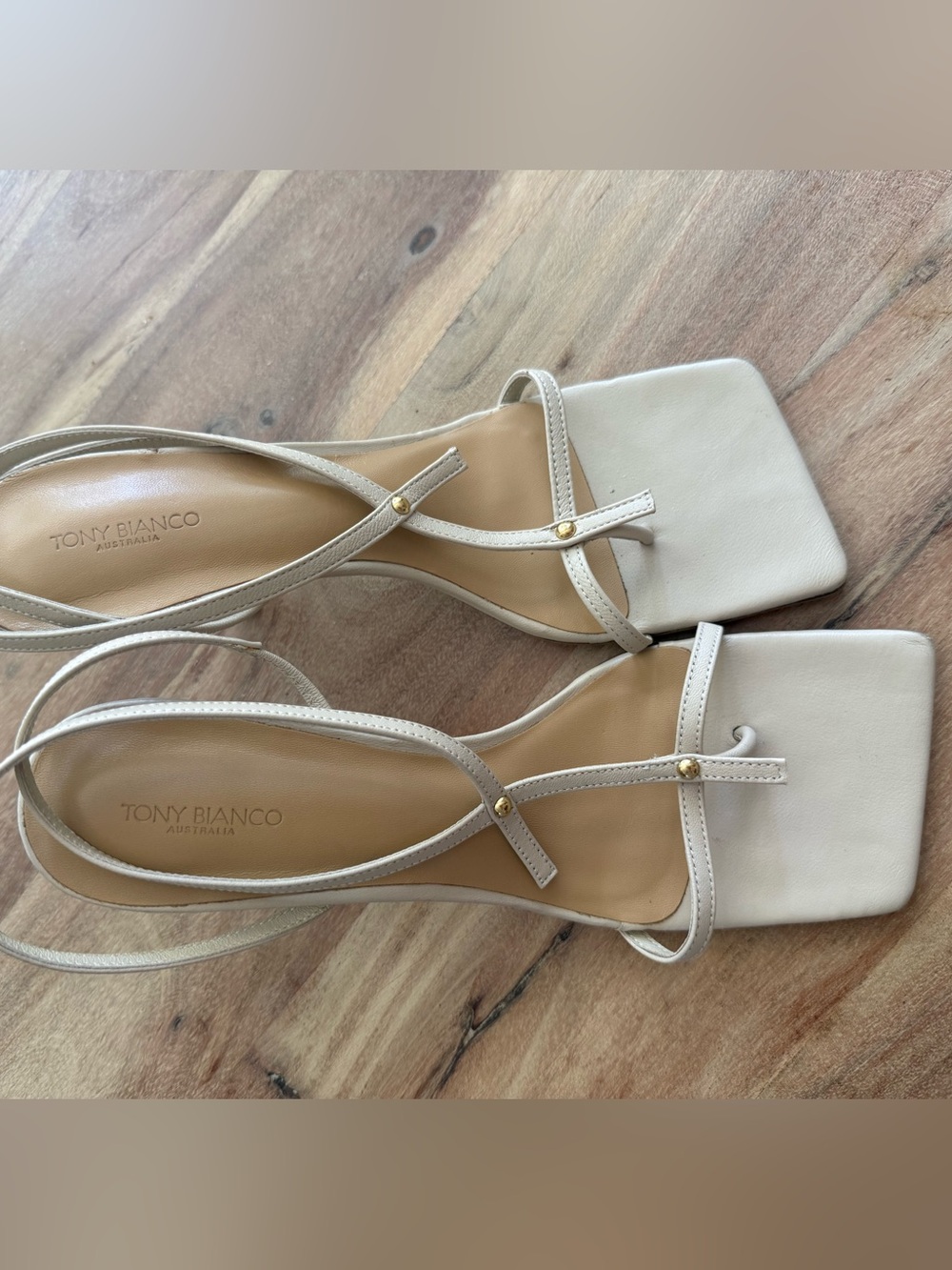 Tony Bianco Lilly Bottega Veneta inspired stapy sandals nude vanilla Revolve 8 - Picture 5 of 9